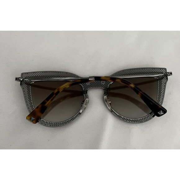 VALENTINO VA GUNMETAL BROWN CAT EYE AUTHENTIC SUNGLASSES ITALY main image 10